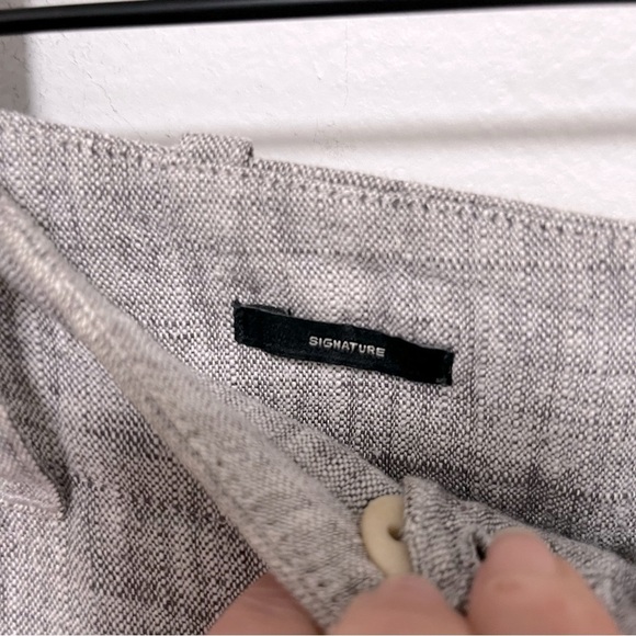 TALBOTS Signature Linen Blend Heather Gray Mid Rise Trouser Pants Size 10 - Picture 3 of 8